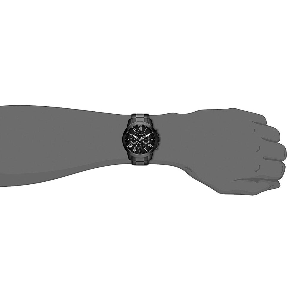 Fossil Grant Chronograph Black Dial Black Steel Strap Watch for Men - FS4832 Buy Now By Fossil