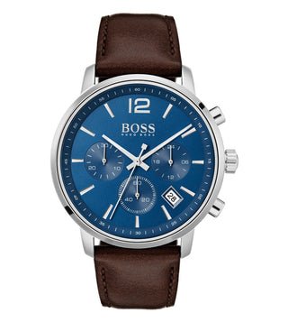 Hugo Boss Attitude Blue Dial Brown Leather Strap Watch for Men - 1513606 Buy Now By Hugo Boss