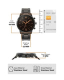 Fossil Neutra Chronograph Black Dial Black Steel Strap Watch for Men - FS5525 Buy Now By Fossil