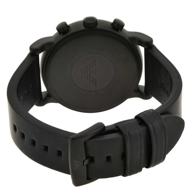 Emporio Armani Luigi Chronograph Black Dial Black Leather Strap Watch For Men - AR11133 Buy Now By Emporio Armani