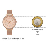 Fossil Jacqueline Quartz Rose Gold Dial Rose Gold Mesh Strap Watch for Women - ES4628 Buy Now By Fossil