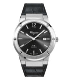 Salvatore Ferragamo F-80 Classic Black Dial Black Leather Strap Watch for Men - SFDT00219 Buy Now By Salvatore Ferragamo