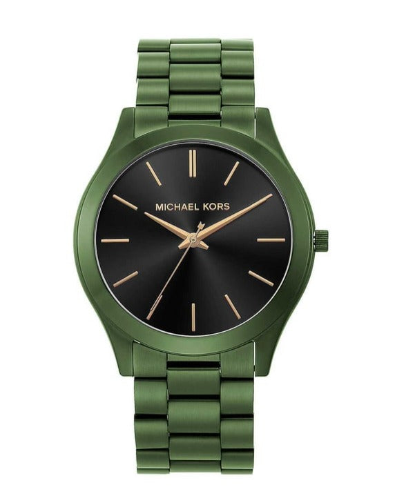 Michael Kors Slim Runway Quartz Black Dial Green Steel Strap Watch For Men - MK8715 Buy Now By Michael Kors