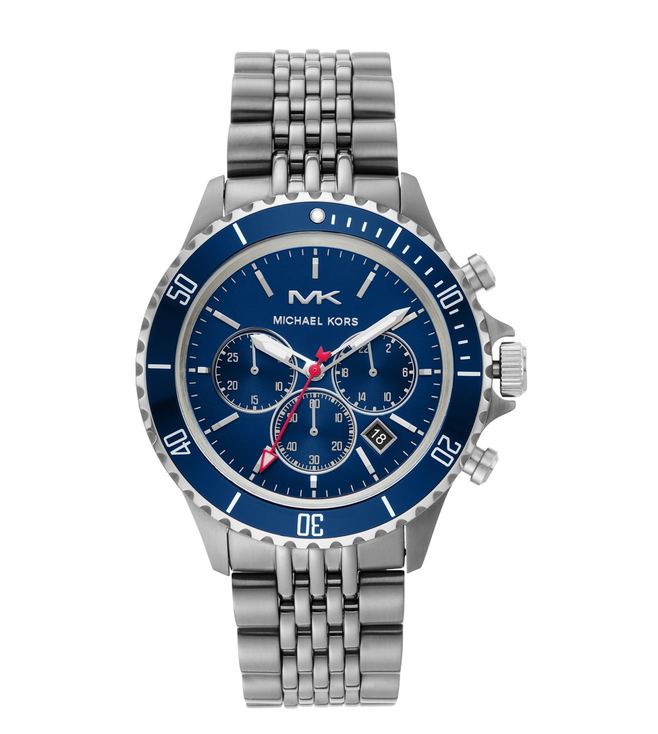 Michael Kors Bayville Chronograph Blue Dial Grey Steel Strap Watch For Men - MK8727 Buy Now By Michael Kors