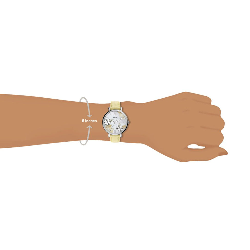 Fossil Jacqueline Three-Hand White Dial Yellow Leather Strap Watch for Women - ES4812 Buy Now By Fossil