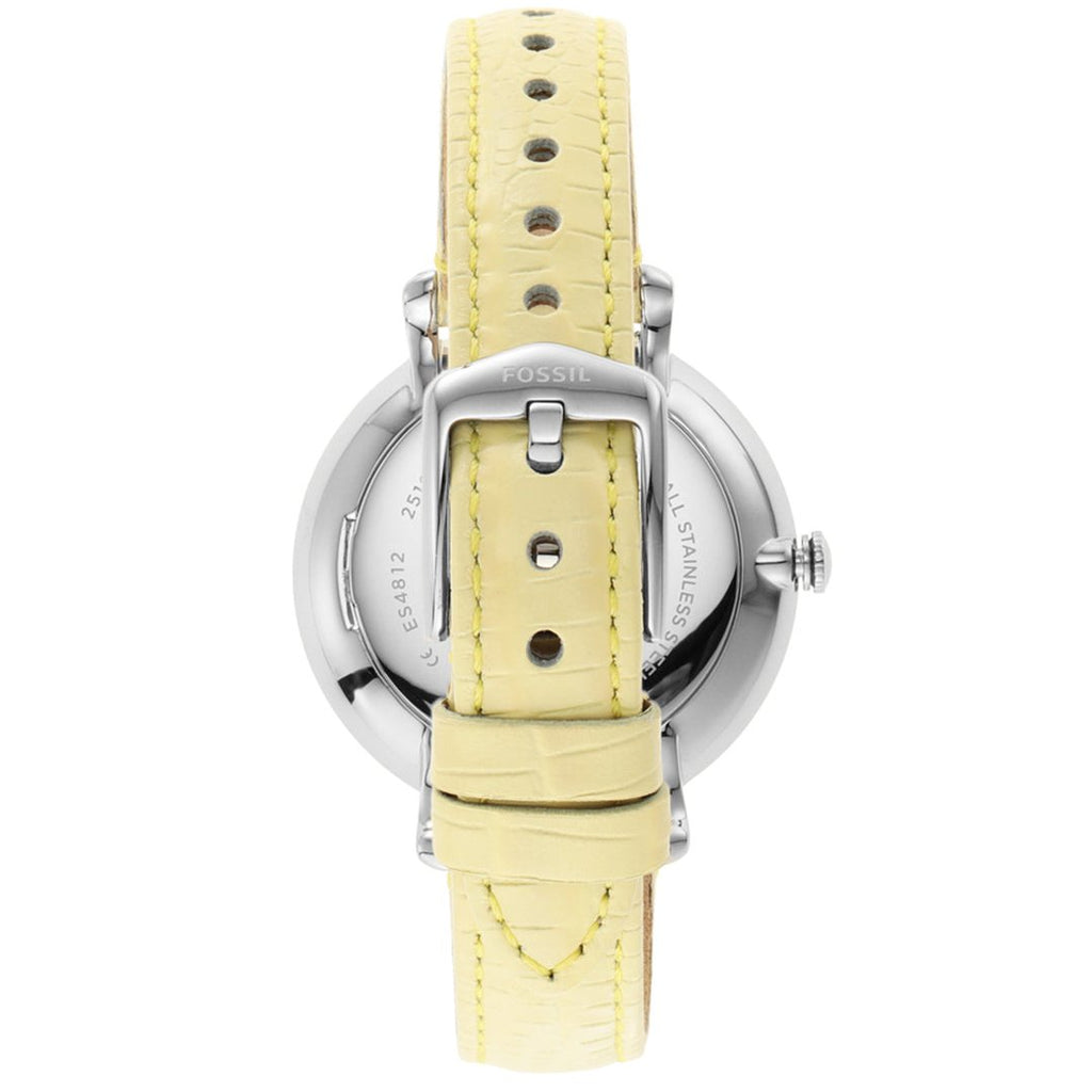 Fossil Jacqueline Three-Hand White Dial Yellow Leather Strap Watch for Women - ES4812 Buy Now By Fossil