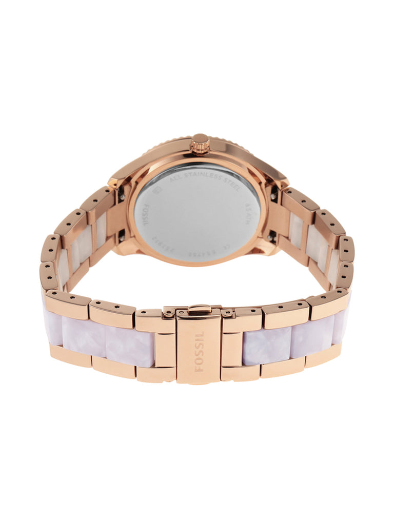 Fossil Stella Multifunction Rose Gold Dial Two Tone Steel Strap Watch for Women - ES4755 Buy Now By Fossil