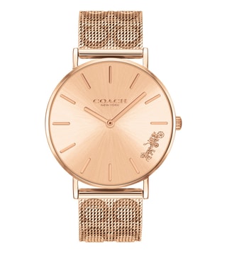 Coach Perry Rose Gold Dial Rose Gold Mesh Bracelet Watch for Women - 14503343 Buy Now By Coach