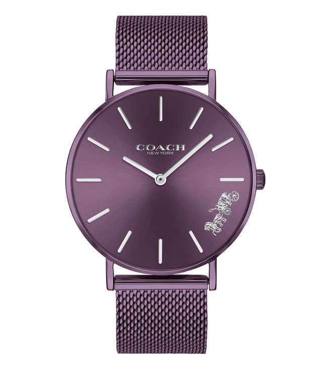 Coach Perry Purple Dial Purple Mesh Bracelet Watch for Women - 14503484 Buy Now By Coach
