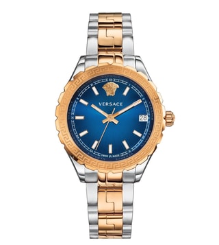 Versace Hellenyium Blue Dial Two Tone Steel Strap Watch for Women - V12060017 Buy Now By Versace