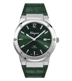 Salvatore Ferragamo F-80 Classic Green Dial Green Leather Strap Watch for Men - SFDT00119 Buy Now By Salvatore Ferragamo