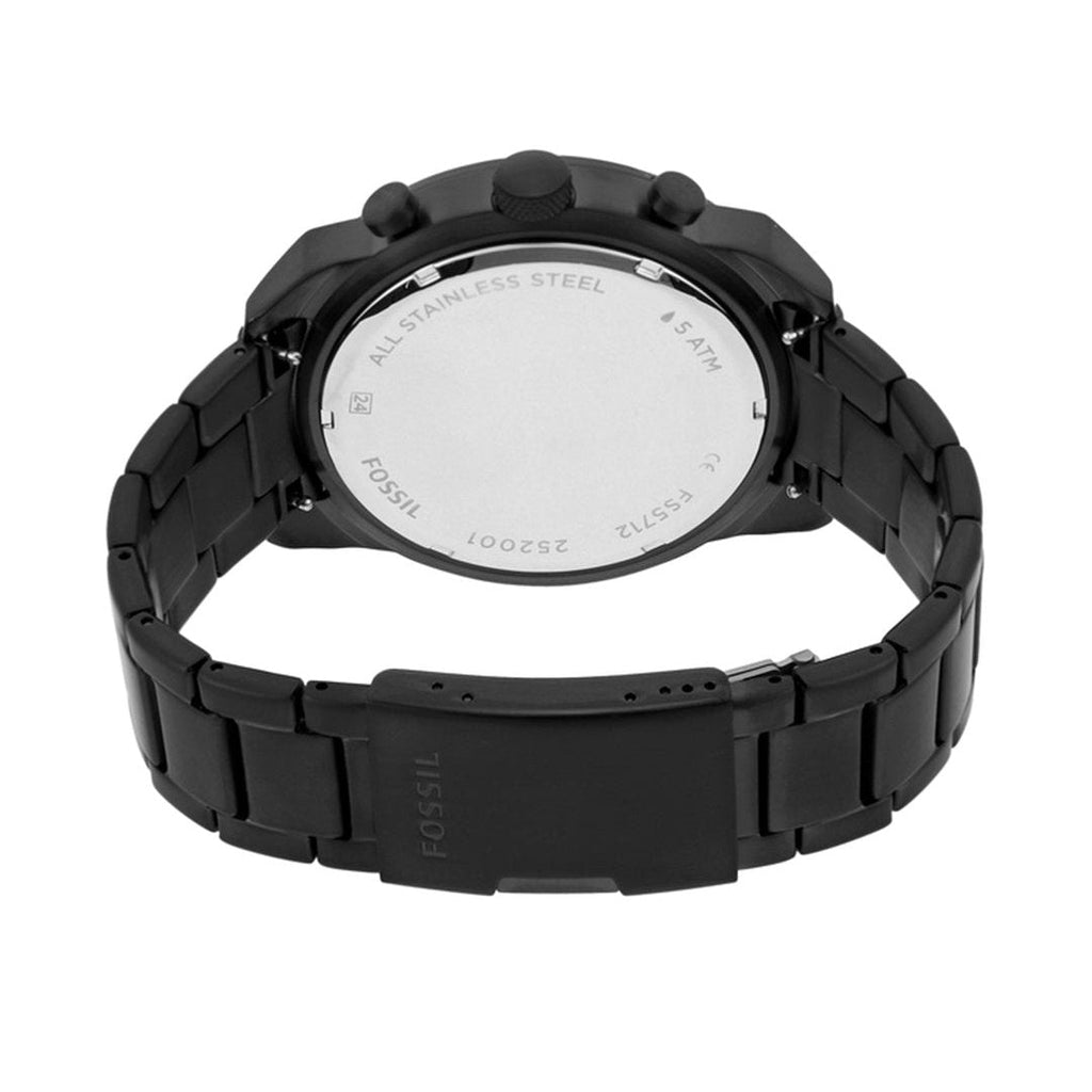 Fossil Bronson Chronograph Black Dial Black Steel Strap Watch for Men - FS5712 Buy Now By Fossil