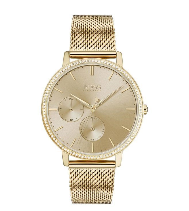 Hugo Boss Infinity Gold Dial Gold Mesh Bracelet Watch for Women - 1502520 Buy Now By Hugo Boss