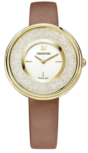 Swarovski Crystalline Pure White Dial Brown Leather Strap Watch for Women - 5275040 Buy Now By Swarovski