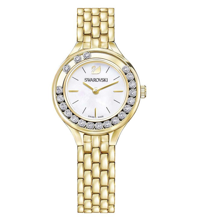 Swarovski Lovely Crystals White Dial Gold Steel Strap Watch for Women - 5242895 Buy Now By Swarovski