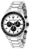 Maserati SFIDA Chronograph White Dial Silver Steel Strap Watch For Men - R8873640003 Buy Now By Maserati