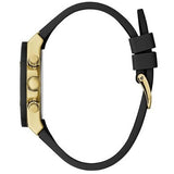 Guess Athena Gold Dial Black Rubber Strap Watch For Women - GW0030L2 Buy Now By Guess