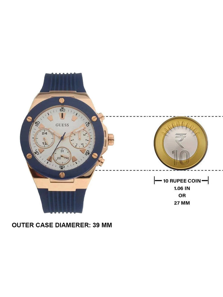 Guess Athena White Dial White Dial Blue Rubber Strap Watch For Women - GW0030L5 Buy Now By Guess