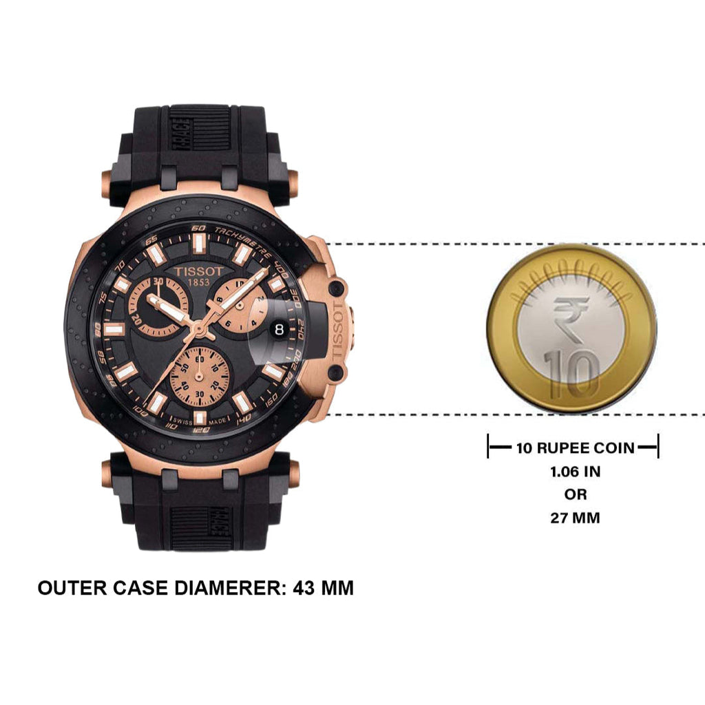 Tissot T Race Chronograph Black Dial Black Silicone Strap Watch For Men - T115.417.37.051.00 Buy Now By Tissot