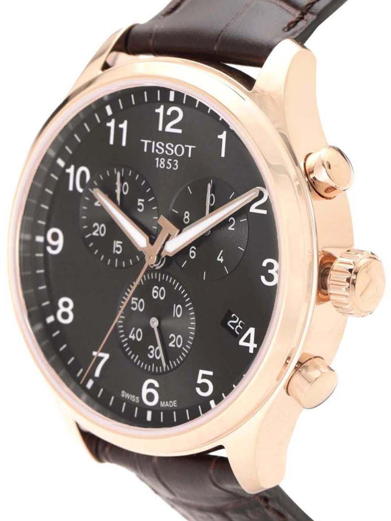Tissot Chrono XL Black Dial Brown Leather Strap Watch For Men - T116.617.36.057.01 Buy Now By Tissot