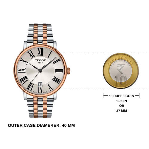 Tissot Carson Premium White Dial Two Tone Steel Strap Watch For Men - T122.410.22.033.00 Buy Now By Tissot
