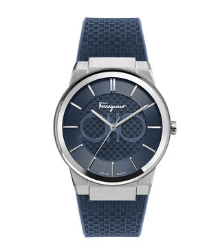 Salvatore Ferragamo Sapphire Blue Dial Blue Rubber Strap Watch for Men - SFHP00120 Buy Now By Salvatore Ferragamo