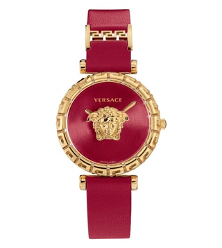 Versace Palazzo Empire Greca Red Dial Red Leather Strap Watch for Women - VEDV00319 Buy Now By Versace