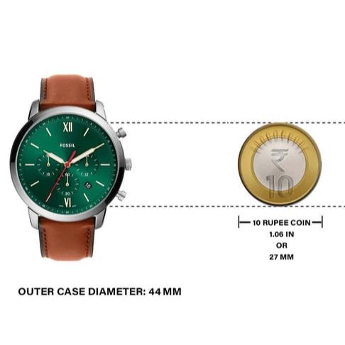 Fossil Neutra Chronograph Green Dial Brown Leather Strap Watch for Men - FS5735 Buy Now By Fossil