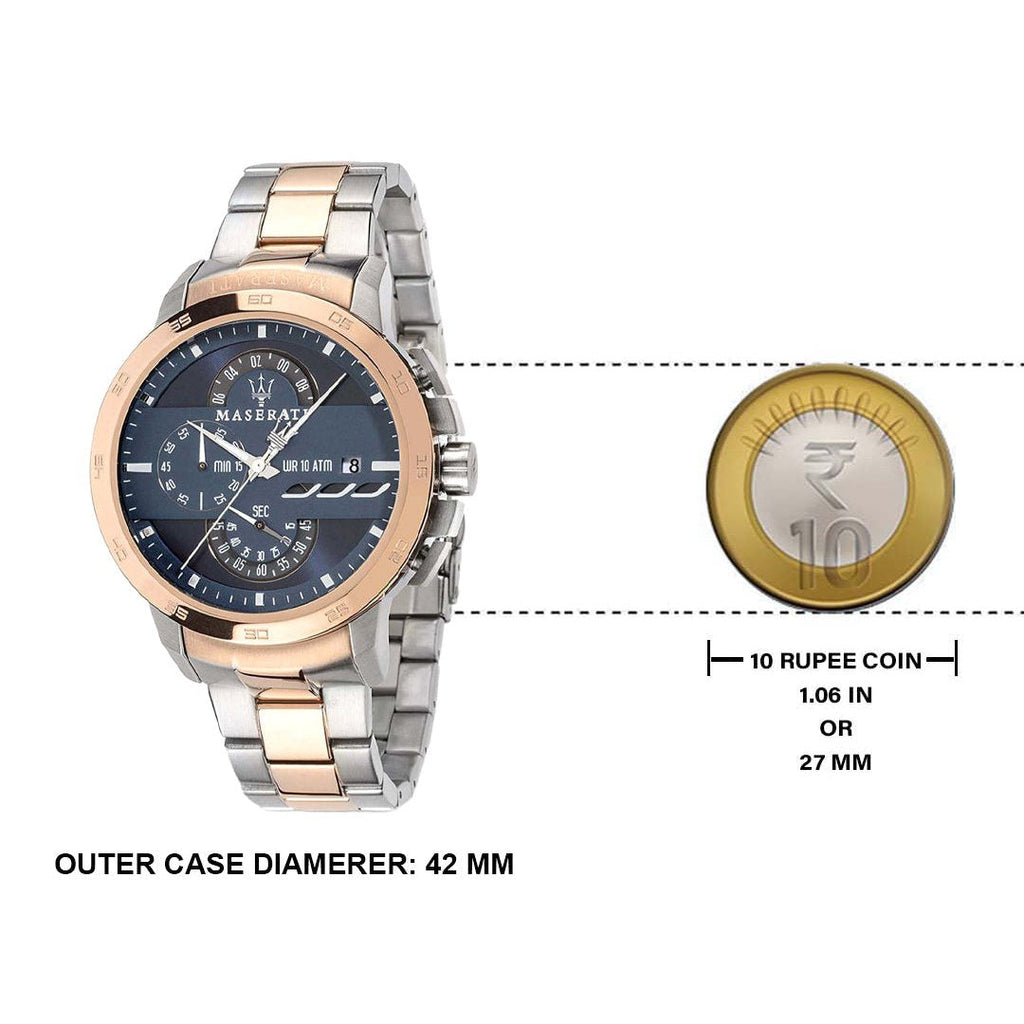Maserati Ingegno Chronograph Blue Dial Two Tone Steel Strap Watch for Men - R8873619002 Buy Now By Maserati