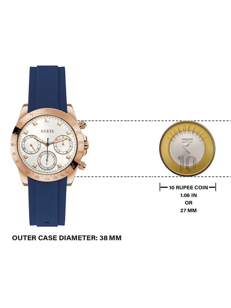 Guess Eclipse White Dial Blue Rubber Strap Watch for Women - GW0315L2 Buy Now By Guess
