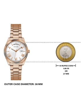 Guess Luna White Dial Rose Gold Steel Strap Watch for Women - GW0308L3 Buy Now By Guess