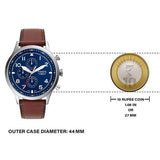 Fossil Retro Pilot Chronograph Blue Dial Brown Leather Strap Watch for Men - FS5832 Buy Now By Fossil