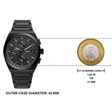 Fossil Everett Chronograph Black Dial Black Steel Strap Watch for Men - FS5797 Buy Now By Fossil