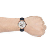 Fossil Townsman Automatic White Dial Navy Blue Leather Strap Watch for Men - ME3171 Buy Now By Fossil