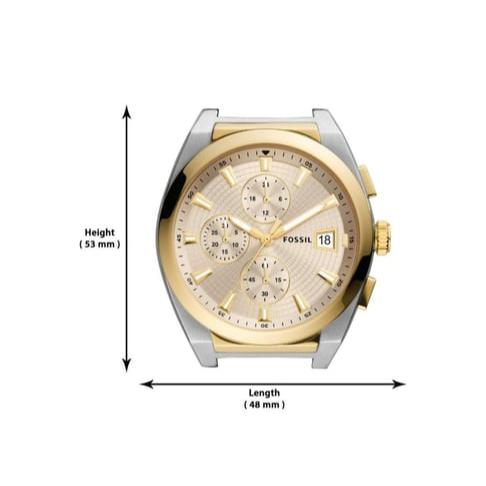 Fossil Everett Chronograph Gold Dial Two Tone Steel Strap Watch for Men - FS5796 Buy Now By Fossil