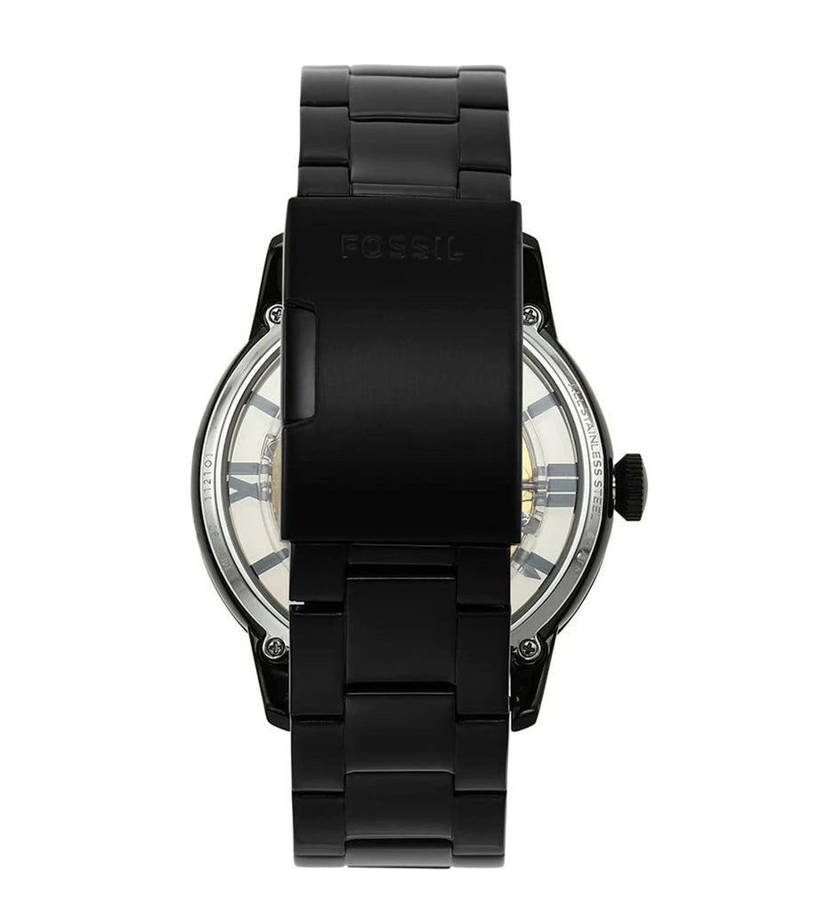 Fossil Townsman Automatic Skeleton Black Dial Black Steel Strap Watch for Men - ME3197 Buy Now By Fossil