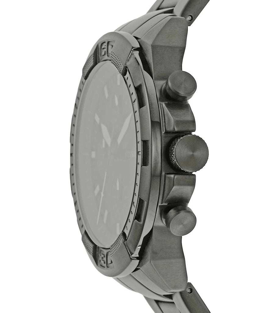Fossil Bronson Chronograph Black Dial Grey Steel Strap Watch for Men - FS5852 Buy Now By Fossil