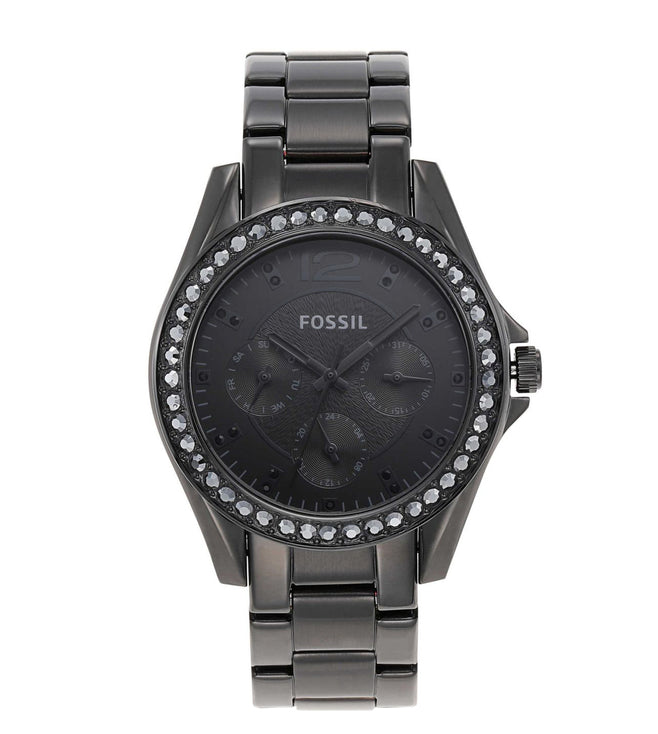 Fossil Riley Multifunction Black Dial Black Steel Strap Watch for Women - ES4519 Buy Now By Fossil