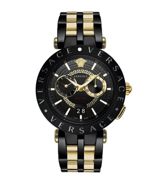 Versace V-Race Analog Quartz Black Dial Two Tone Steel Strap Watch For Men - VEBV00619 Buy Now By Versace