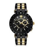 Versace V-Race Analog Quartz Black Dial Two Tone Steel Strap Watch For Men - VEBV00619 Buy Now By Versace