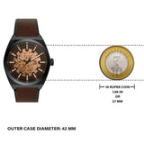 Fossil Everett Automatic Analog Black Dial Brown Leather Strap Watch for Men - ME3207 Buy Now By Fossil