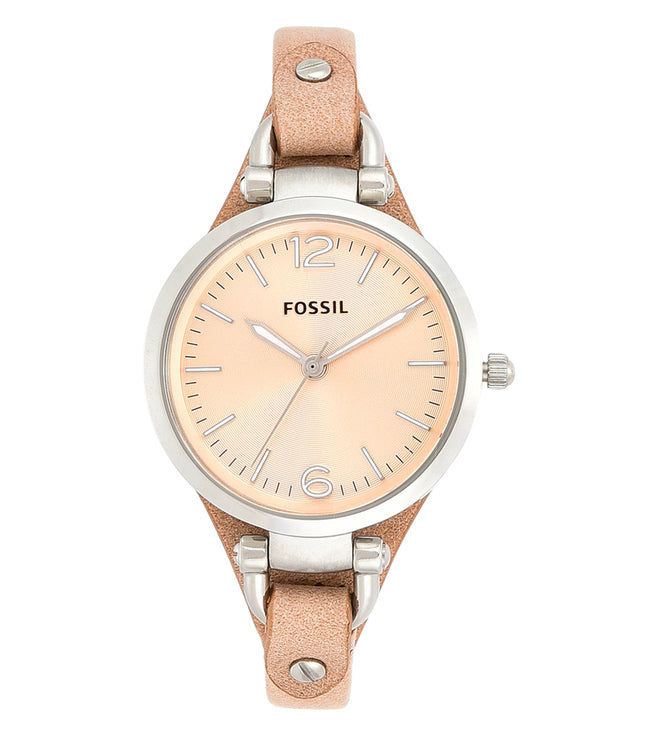 Fossil Georgia Bone Grey Dial Beige Leather Strap Watch for Women - ES2830 Buy Now By Fossil