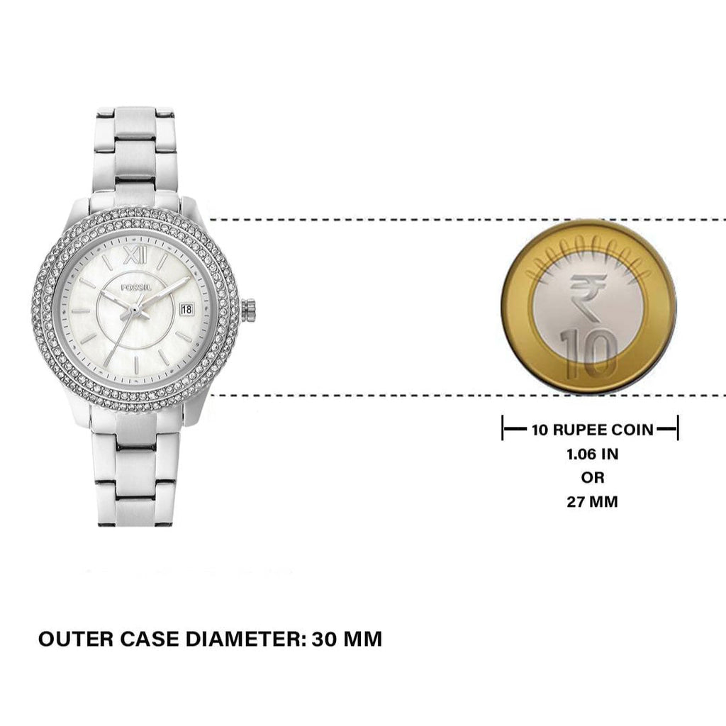 Fossil Stella Silver Dial Silver Steel Strap Watch for Women - ES3588 Buy Now By Fossil