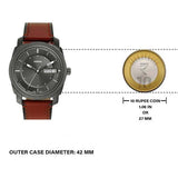 Fossil Machine Chronograph Black Dial Brown Leather Strap Watch for Men - FS5234 Buy Now By Fossil