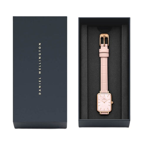 Daniel Wellington Quadro Pressed Mother of Pearl Pink Dial Pink Leather Strap Watch For Women - DW00100508 Buy Now By Daniel Wellington