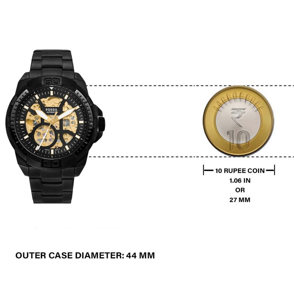 Fossil Bronson Automatic Skeleton Black Dial Black Steel Strap Watch for Men - ME3217 Buy Now By Fossil
