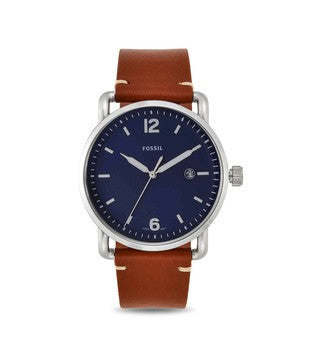 Fossil Commuter Blue Dial Blue Leather Strap Watch for Men - FS5325 Buy Now By Fossil
