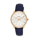 Fossil Tailor White Dial Blue Leather Strap Watch for Women - ES4394 Buy Now By Fossil