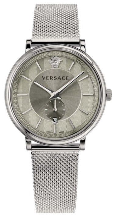 Versace V-Circle Silver Dial Silver Mesh Bracelet Watch for Men - VBQ060017 Buy Now By Versace
