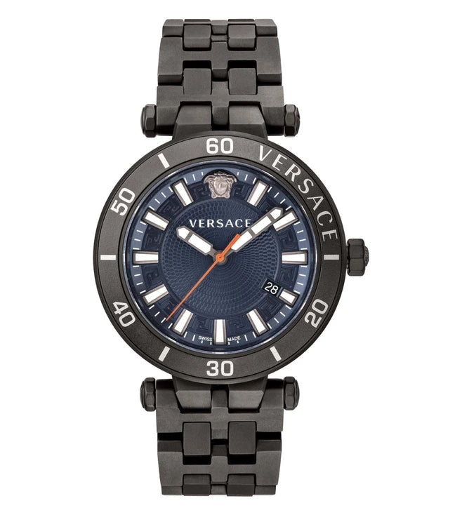 Versace Greca Sport Quartz Black Dial Black Steel Strap Watch For Men - VEZ300621 Buy Now By Versace
